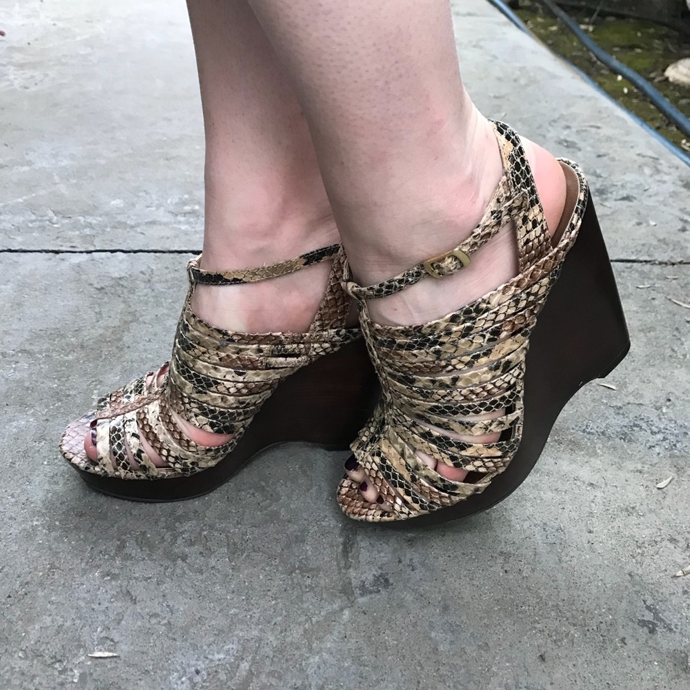 Steve Madden Snakeskin Platform Sandals